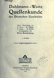Cover of: Quellenkunde der deutschen Geschichte. by F. C. Dahlmann
