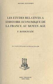 Cover of: études relatives à l'histoire économique de la France au Moyen Age