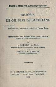 Cover of: Historia de Gil Blas de Santillana.: Traducida por el padre Isla.  Abbreviated and edited with introd., notes, map and vocabulary