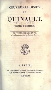 Cover of: Oeuvres choisies. by Philippe Quinault
