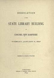 Cover of: Dedication of the State library building at Concord