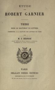 Cover of: Étude sur Robert Garnier.
