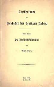 Quellenkunde zur Geschichte der deutschen Juden by Stern, Moritz