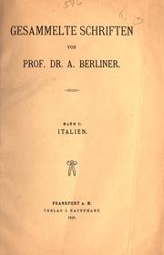 Gesammelte Schriften by Abraham Berliner