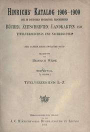 Cover of: Hinrichs' Katalog der im deutschen Buchhandel erschienenen Bücher, Zeitschriften, Landkarten usw. by 