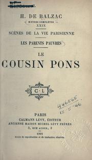 Cover of: Le cousin Pons. by Honoré de Balzac