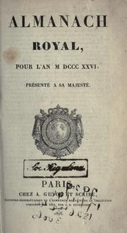 Cover of: Almanach royal 1826 by 