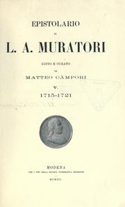 Cover of: Epistolario by Lodovico Antonio Muratori