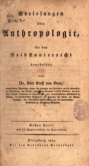 Cover of: Vorlesungen über Anthropologie: für den Selbstunterricht bearbeitet.