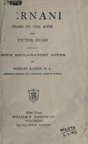 Cover of: Hernani, drame en cinq actes. by Victor Hugo