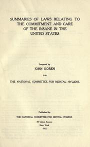 Cover of: Publications. by National Committee for Mental Hygiene