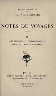Cover of: Notes de Voyages by Gustave Flaubert
