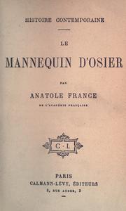 Cover of: mannequin d'osier.