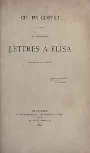 Cover of: Lettres à Elisa: sa biographie