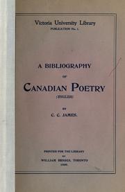 A bibliography of Canadian poetry (English) by Charles Canniff James