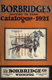 Cover of: Borbridge's factory to farm catalogue 1921. --