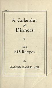 Cover of: A calendar of dinners, with 615 recipes: The Story of Crisco