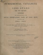 Cover of: Catalogue of stars for the equinox 1900.