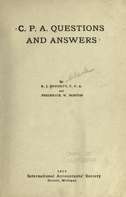 Cover of: C. P. A. questions and answers