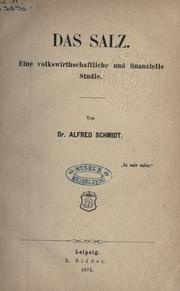 Cover of: Das Salz by Schmidt, Alfred