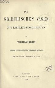Cover of: Die griechischen Vasen mit Lieblingsinschriften.