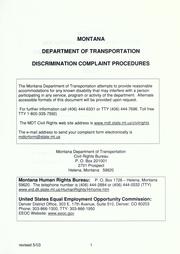 Cover of: Discrimination complaint procedures