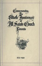 Fiftieth anniversary of All Saints Church, Toronto, 1872-1922. --