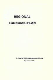 Cover of: Regional economic plan | Old West Regional Commission.