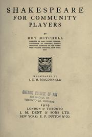 Cover of: Shakespeare for community players by Mitchell, Roy