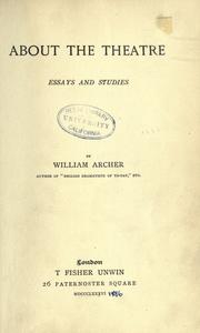 Cover of: About the theatre by William Archer