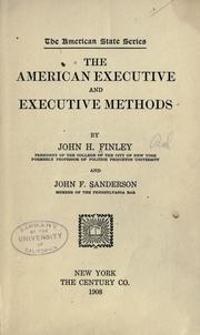 Cover of: American executive and executive methods