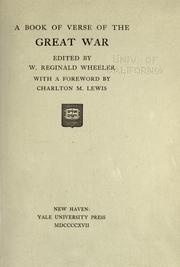 Cover of: book of verse of the great war