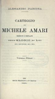 Cover of: Carteggio di Michele Amari