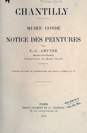 Cover of: Chantilly, Musée Condé by Musée Condé.