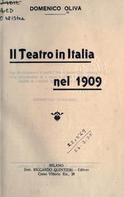 Cover of: teatro in Italia nel 1909.