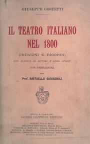Cover of: teatro italiano nel 1800: (indagini e ricordo)