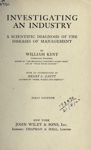Cover of: Investigating an industry by William Kent