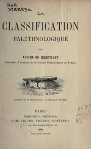 La classification palethnologique by Adrien de Mortillet