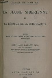 Cover of: jeune Sibérienne: et, Le lépreux de la cité d'Aoste. Edited with introd., notes, vocabulary, and exercises by Stéphane Barlet.