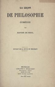 Cover of: leçon de philosophie: comédie.