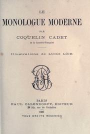 Cover of: monologue moderne