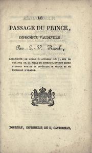 Cover of: Le passage du prince by Louis Vincent Raoul