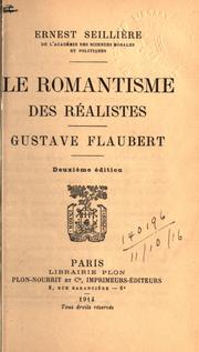 Cover of: Le romantisme des réalistes by Ernest Antoine Aimé Léon Baron Seillière