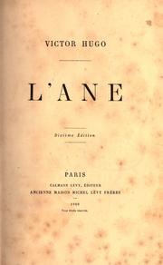 Cover of: L' âne by Victor Hugo