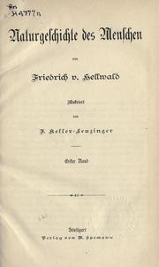 Cover of: Naturgeschichte des Menschen