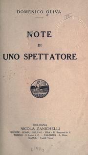 Cover of: Note di uno spettatore.