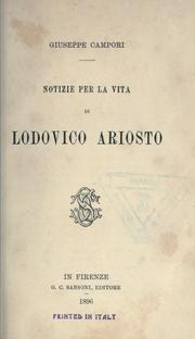 Cover of: Notizie per la vita di Lodovico Ariosto