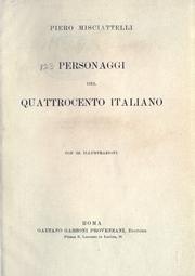 Cover of: Personaggi del Quattrocento italiano. by Misciattelli, Piero, marchese
