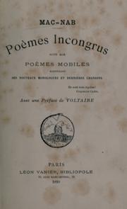 Cover of: Poèmes incongrus, suite aux poèmes mobiles contenant ses nouveaux monologues et dernières chansons.