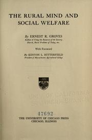 Cover of: The rural mind and social welfare by Ernest Rutherford Groves